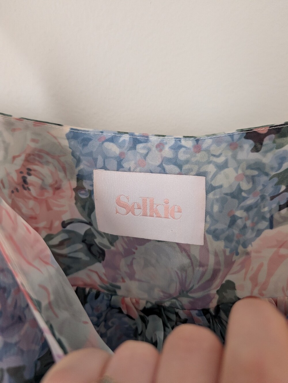 Selkie Blue Pink Pastel Floral My So Called Life Empress Babydoll Tie Mini Dress - Picture 4 of 7